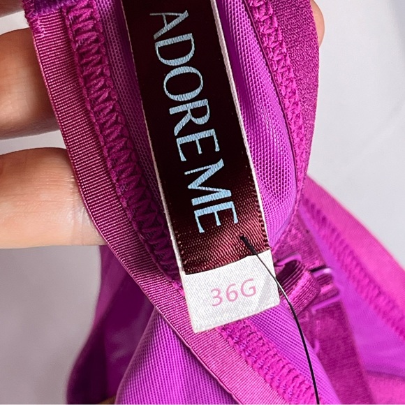 Adore Me Jayda Unlined Balconette Women's Bra & Panties Set Purple Size 36G/XL - Picture 3 of 14